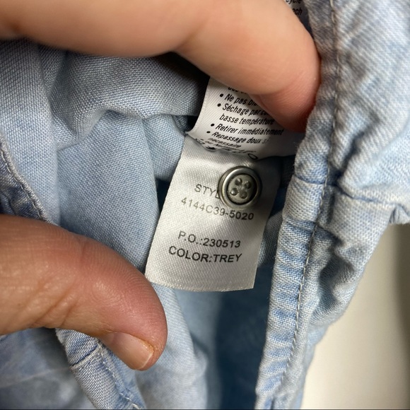 Paige Layda Denim Button Down Ruffle Shirt - Picture 9 of 15